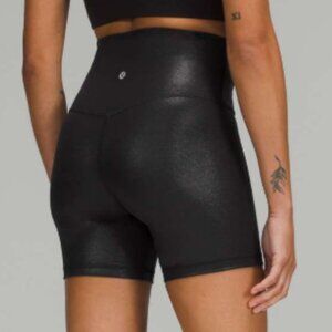 Lululemon Align HR Short 6” Size 6 Shine Radiate Foil Print Black High Rise